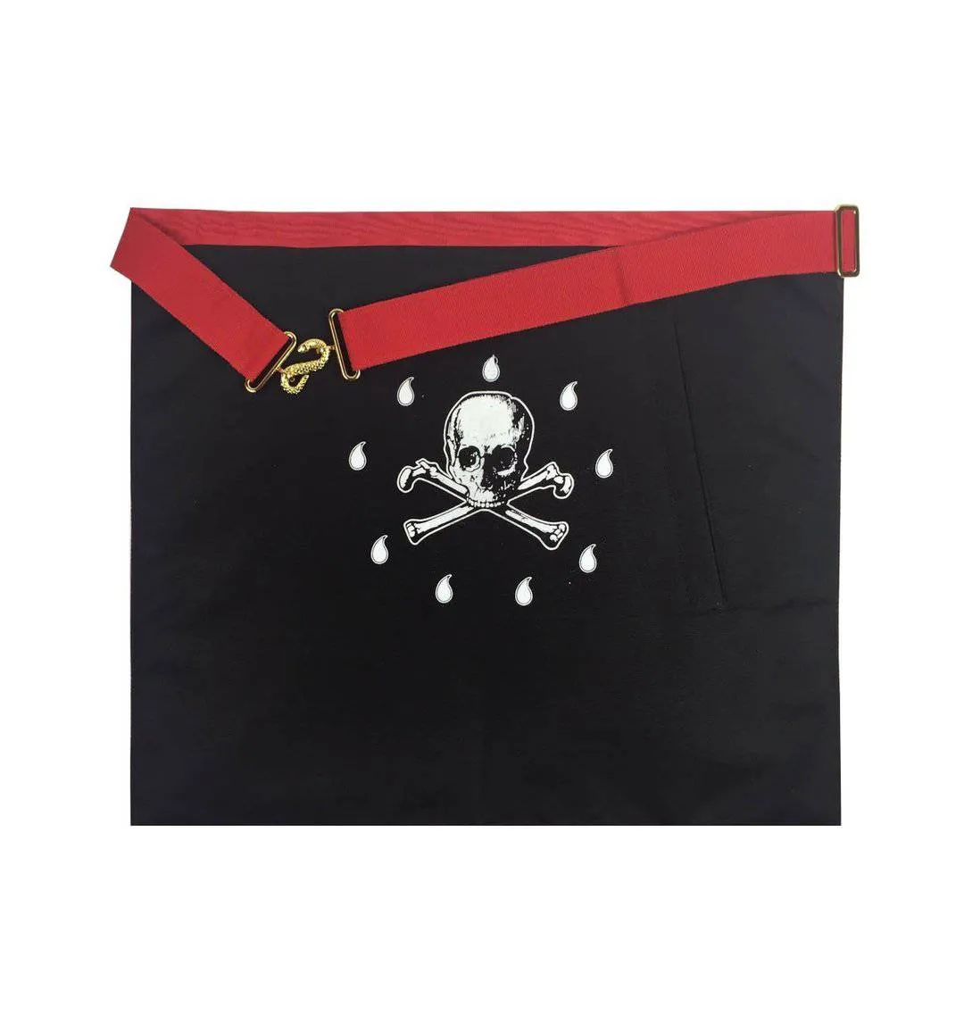 Master Mason Scottish Rite Apron - White & Red Moire Gold Embroidery