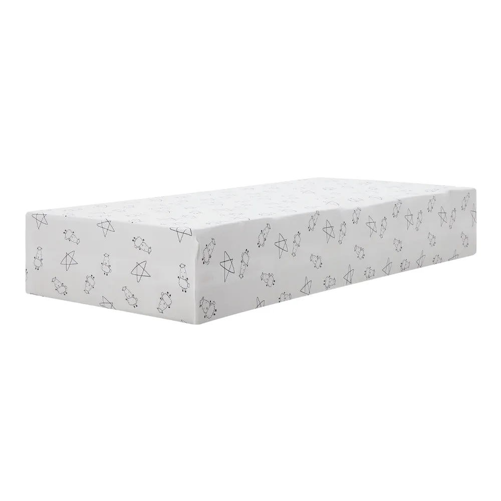 Mattress Sheet Cute Big Star & Sheepz White - Single Bed