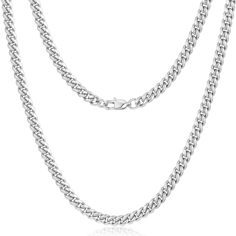 Men's Diamond Cut Necklace Chain 316L Stainless Steel/18K Gold Plated, 4/6/10Mm, 18/20/22/24/26/30 Inch