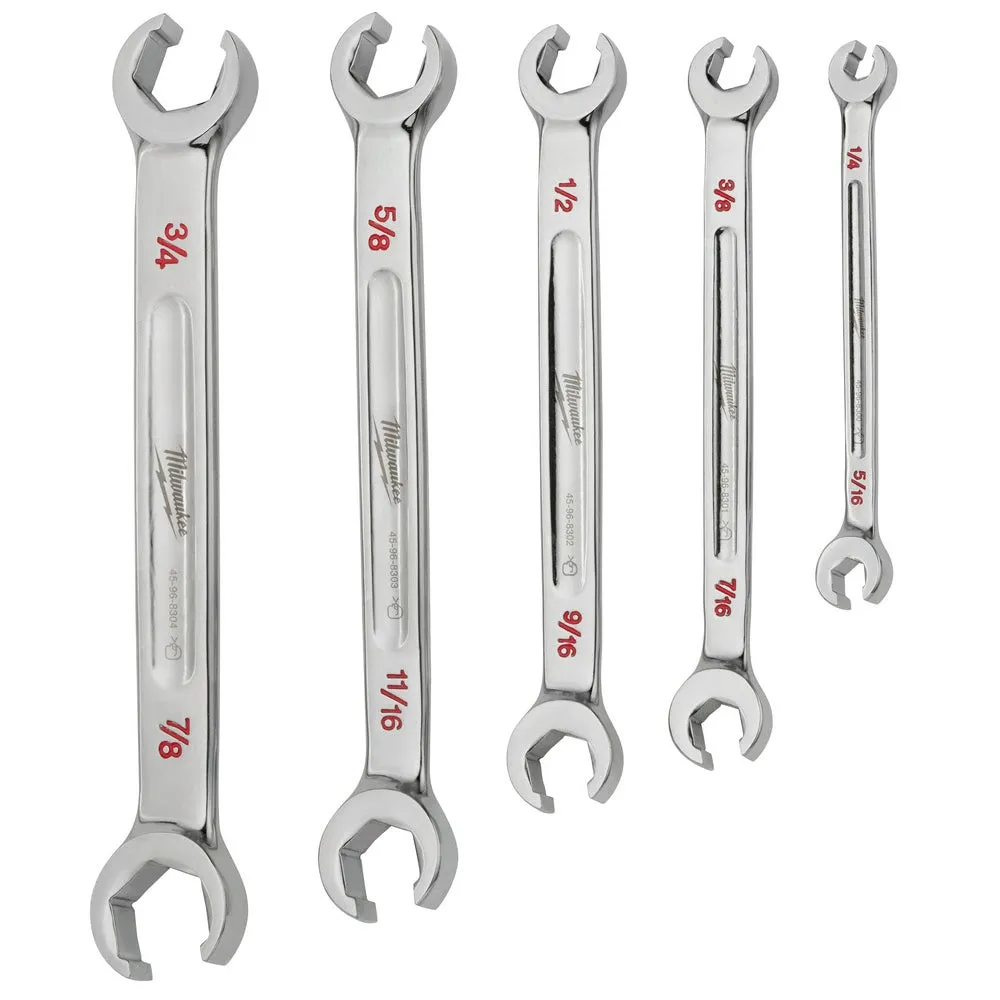 Milwaukee 48-22-9470 5pc Double End Flare Nut Wrench Set - SAE