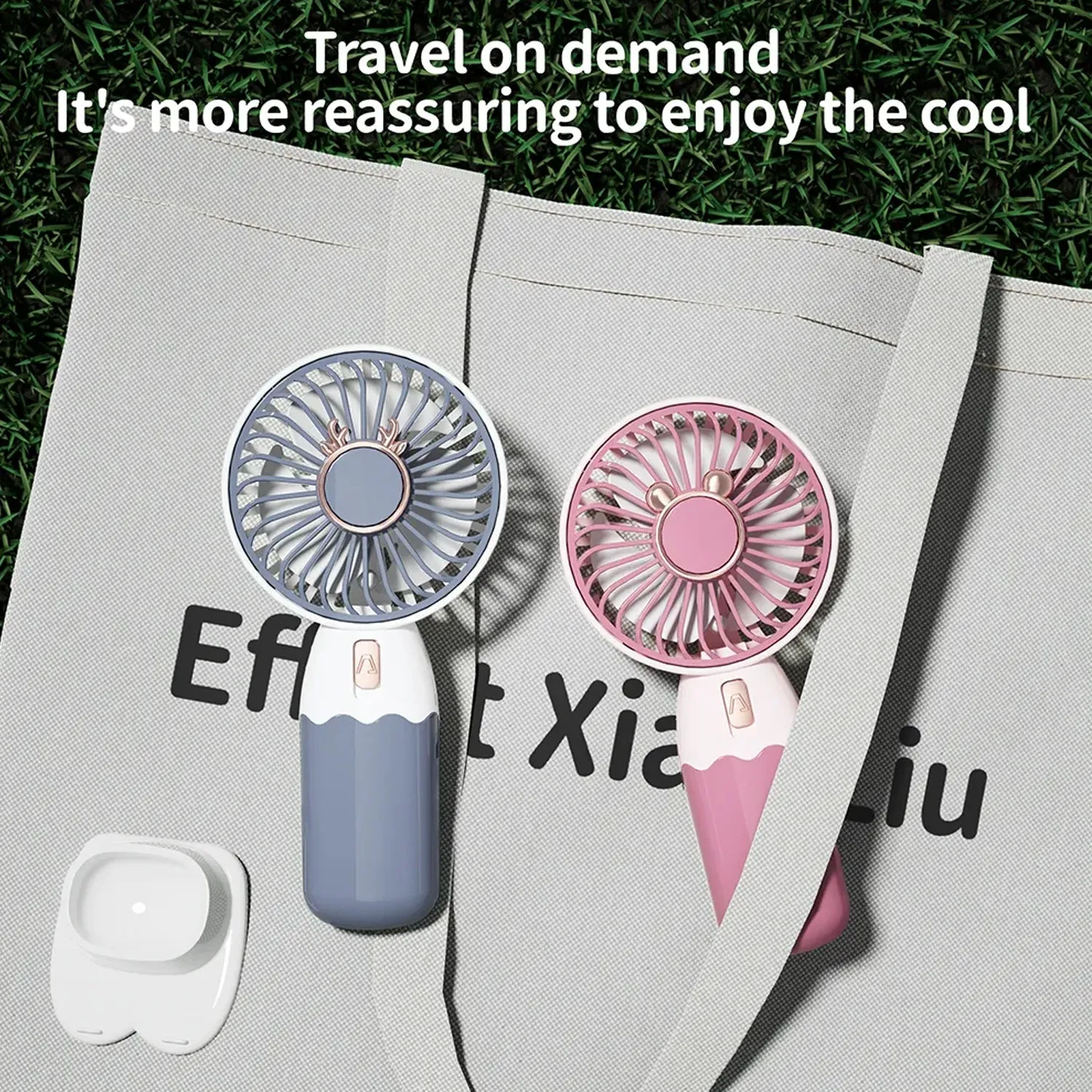 Mini Fan Rechargeable Table Fan Handheld Fan USB Fan Desk Fan Cooling Fan For Home , Office , Car, & Multi Use Fan (Battery Not Include)