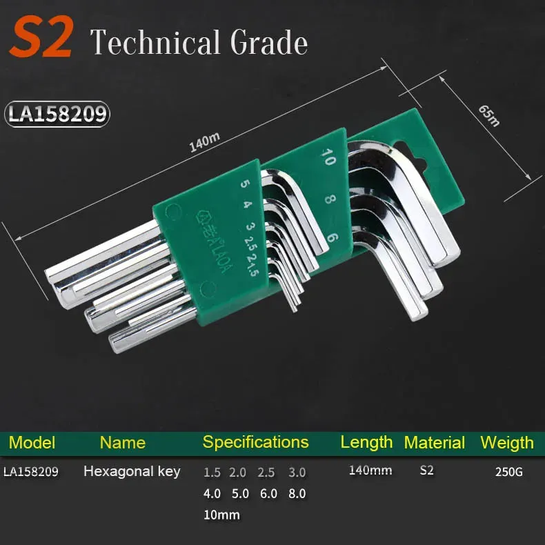 Mini Hexagon Wrench  S2 Socket Head Wrench with Magnetic Ball Head Spanner Tools Allen Key Wrenche Kit