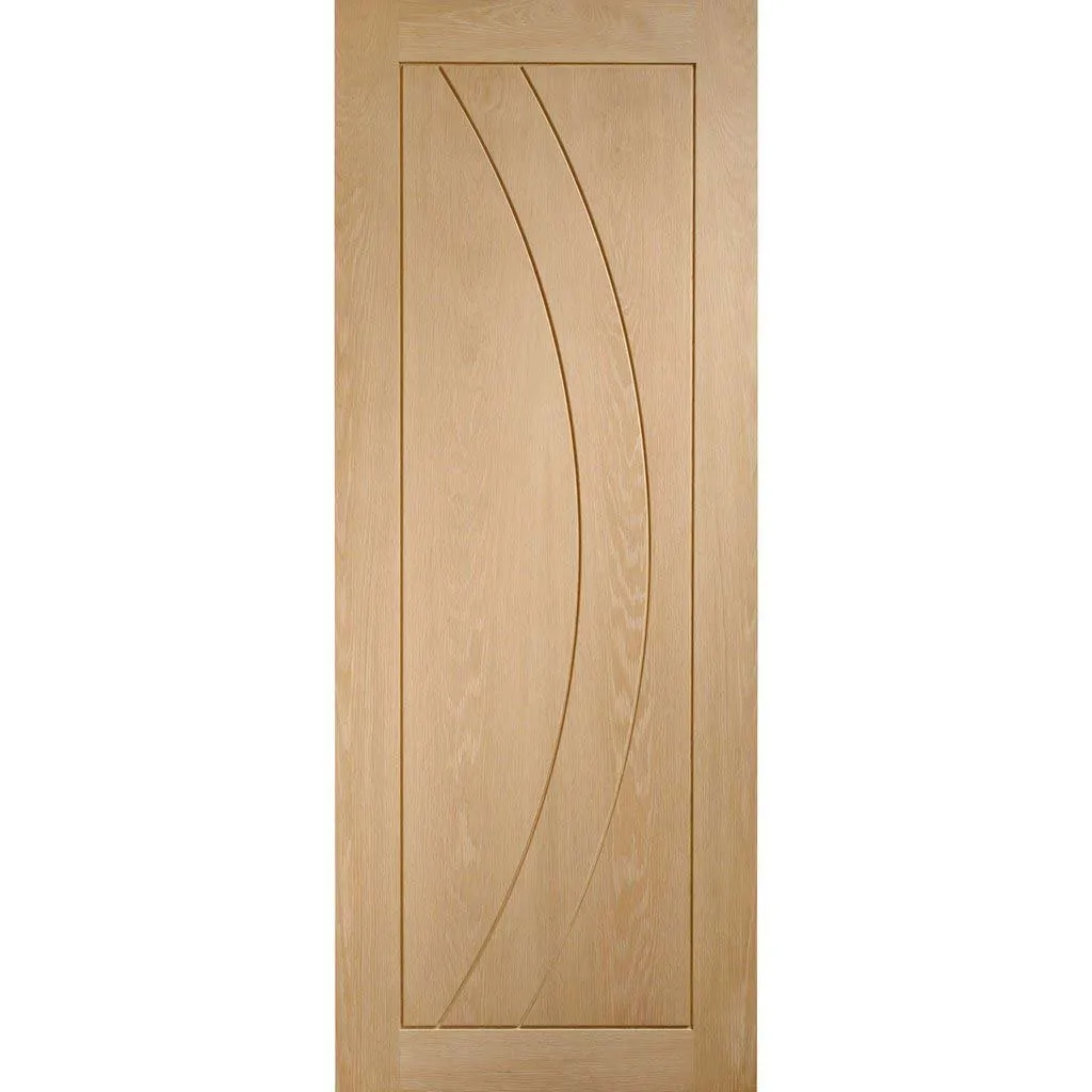 Minimalist Wardrobe Door & Frame Kit - Four Salerno Oak Flush Doors - Unfinished