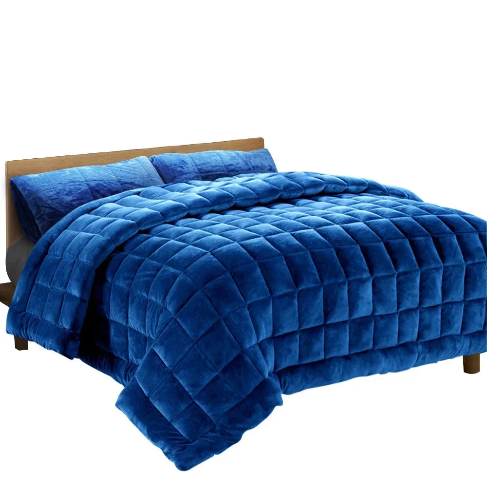 Mink Quilt Comforter Super King Size Navy