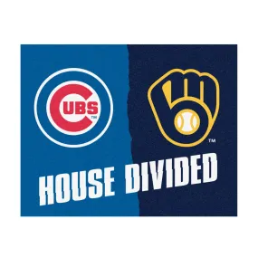 MLB House Divided - Cubs / Brewers House Divided Rug - 34 in. x 42.5 in.