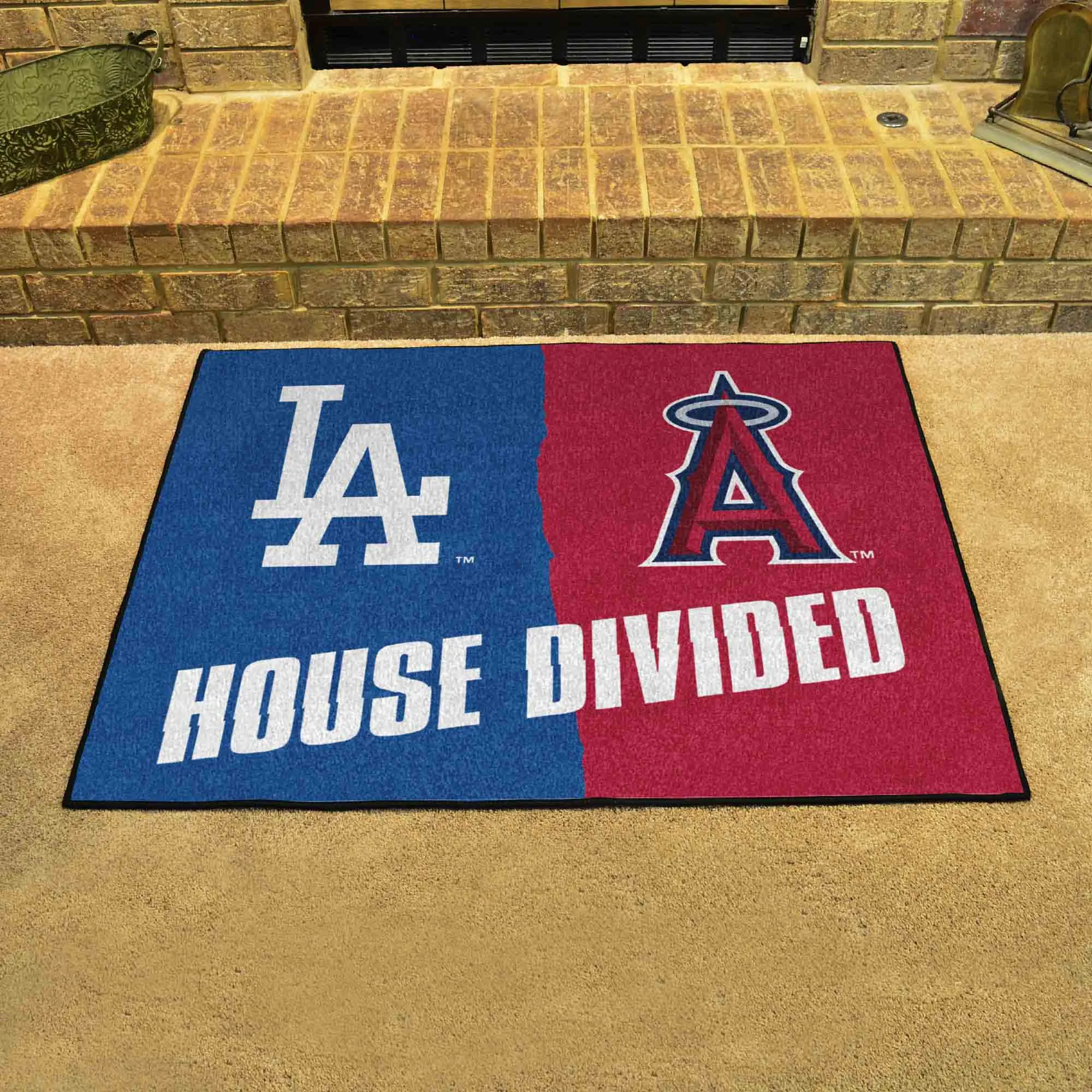 MLB House Divided - Dodgers / Angels House Divided Rug - 34 in. x 42.5 in.