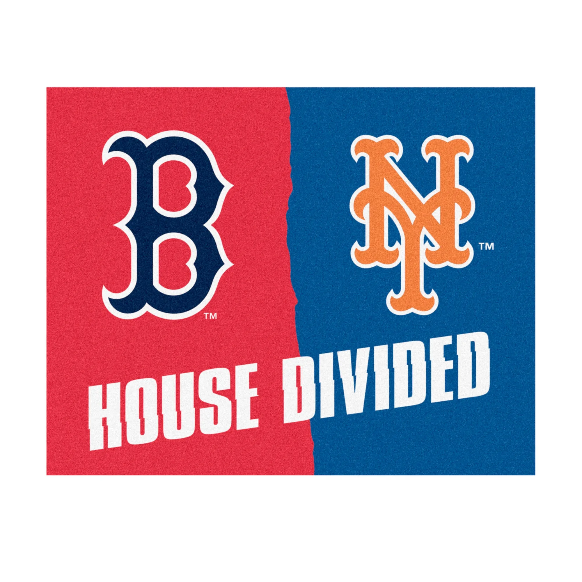 MLB House Divided - Red Sox / Mets House Divided Rug - 34 in. x 42.5 in.