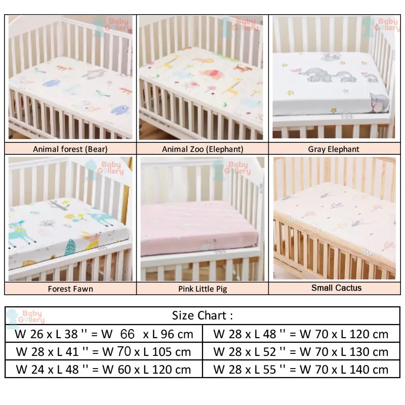 Mums Choice 100% cotton baby cot fitted sheet crib mattress cover