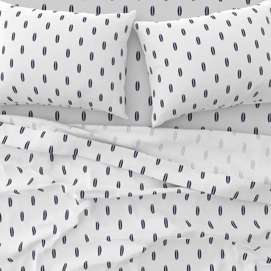 Navy Blue, White and Surfer Girl Pink Mini Size Classic Surfboards Sheet Set  from Surfer Bedding™️