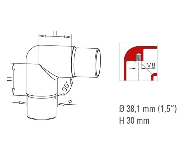 Non-Tarnish Flush Elbow 90 Degree