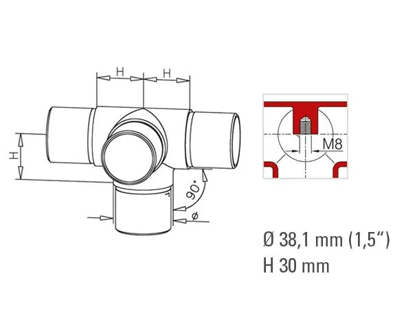 Non-Tarnish Flush Tee   1 Outlet 90 Degree