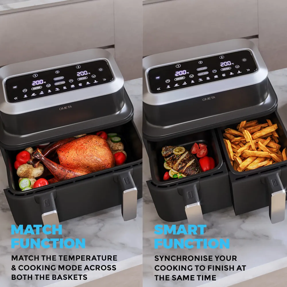 Ometa 9L Dual Air Fryer with 9L Basket