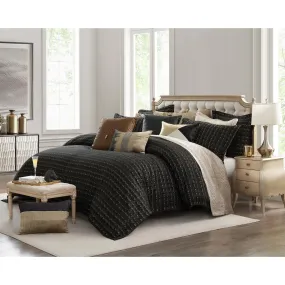 Onyx Duvet Set, Black Striped