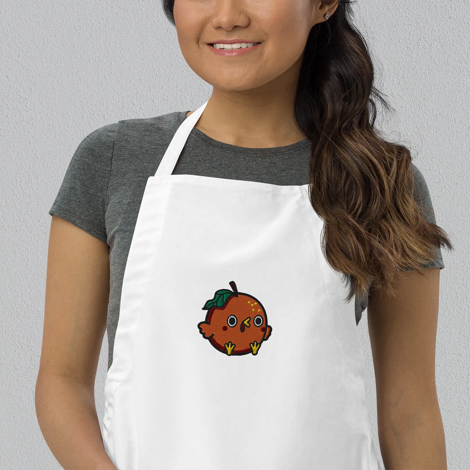 Orange Chicken Embroidered Apron