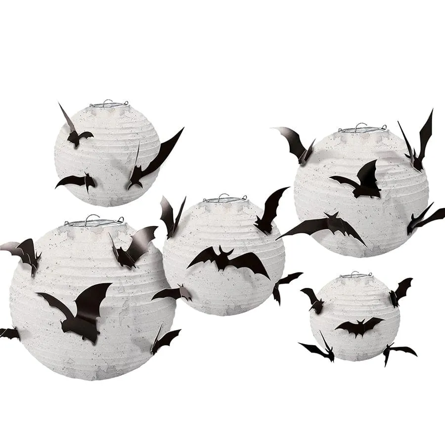 Paper Lanterns with Bats 5 Ct