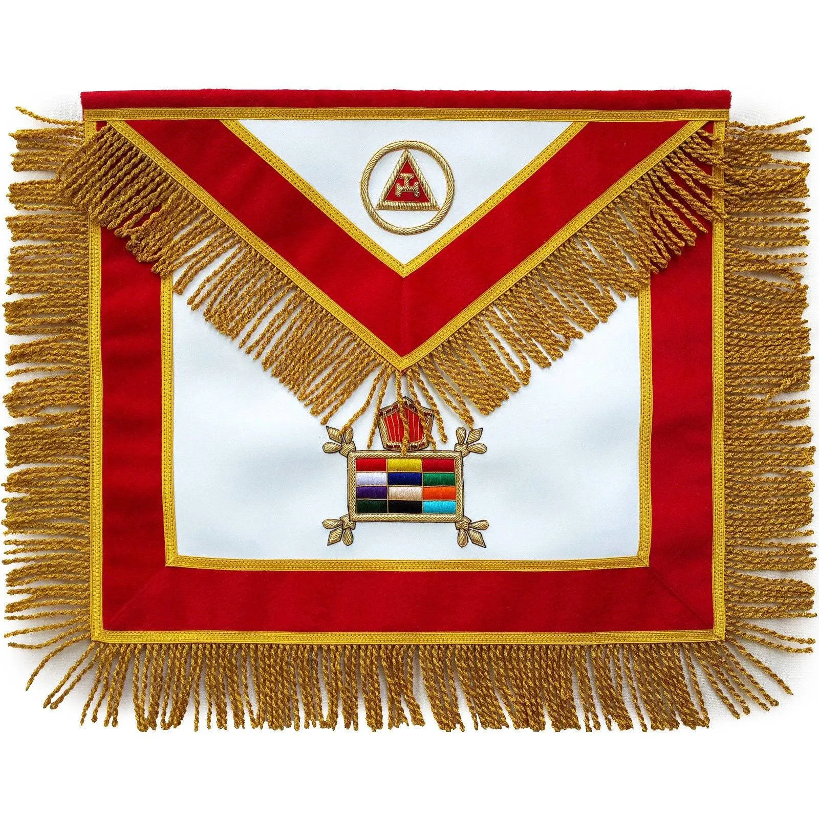 Past High Priest Royal Arch Chapter Massachusetts Regulation Apron - Red Velvet