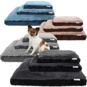 Paws & Pals Dog Bed for Pets & Cats - Fuzzy Foam Deluxe Premium Bedding Cuddler Lounger Two-Toned Design for Home & Crate (Small, Beige)