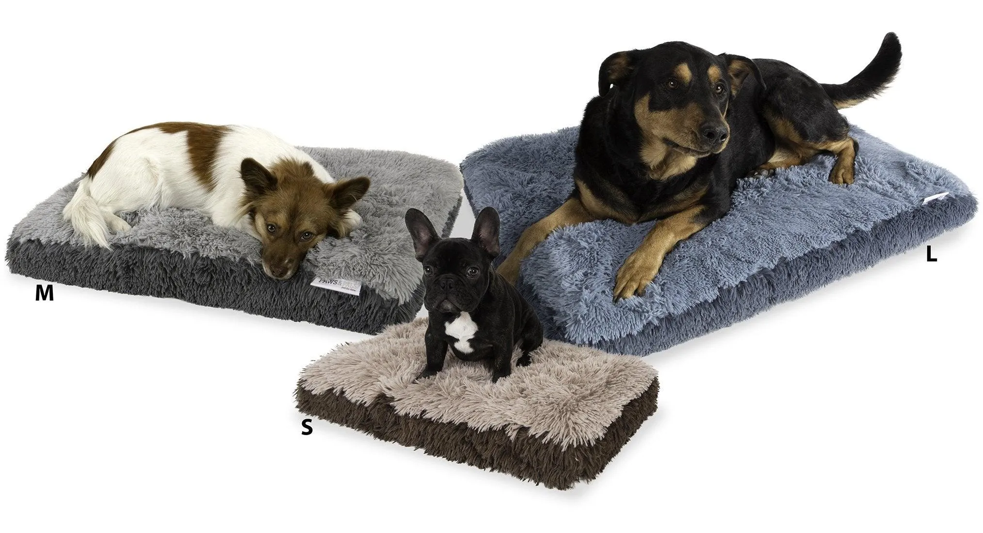 Paws & Pals Dog Bed for Pets & Cats - Fuzzy Foam Deluxe Premium Bedding Cuddler Lounger Two-Toned Design for Home & Crate (Small, Beige)