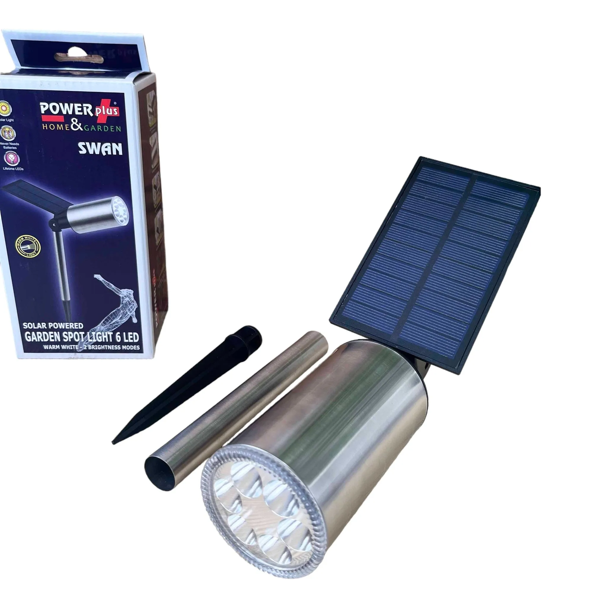 PowerPLUS Swan 6 LED Solar Garden Spotlight