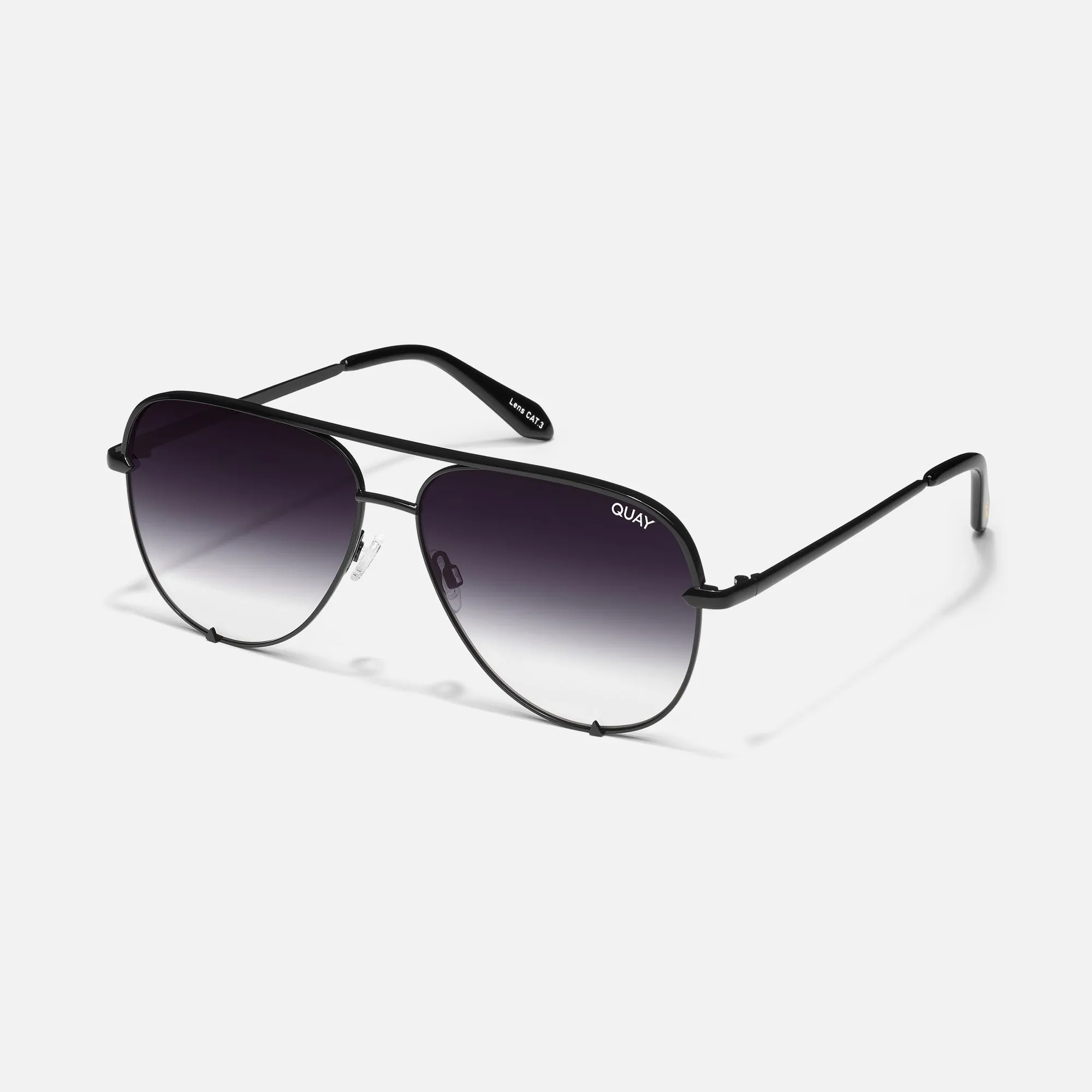 Quay Eyewear High Key Mini Sunglasses - Black Frame / Fade Lens