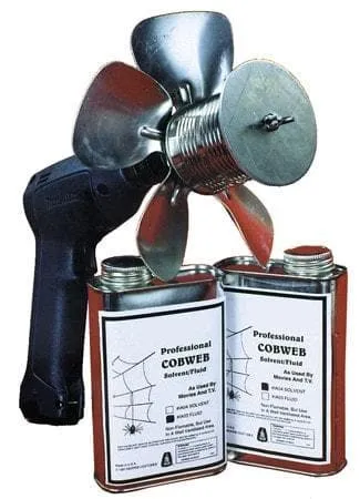 "Cobweb Machine with Fluid and Cleaning Solvent" Special Effects Machine