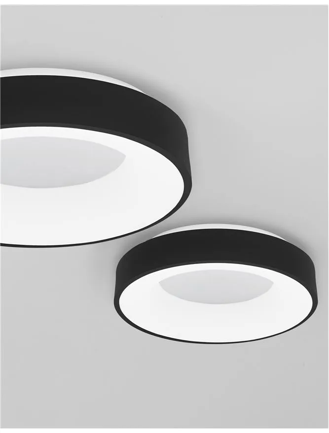 RAN Sandy Black Aluminium & Acrylic Dimmable Warm Light Ring Flush Small - ID 10612