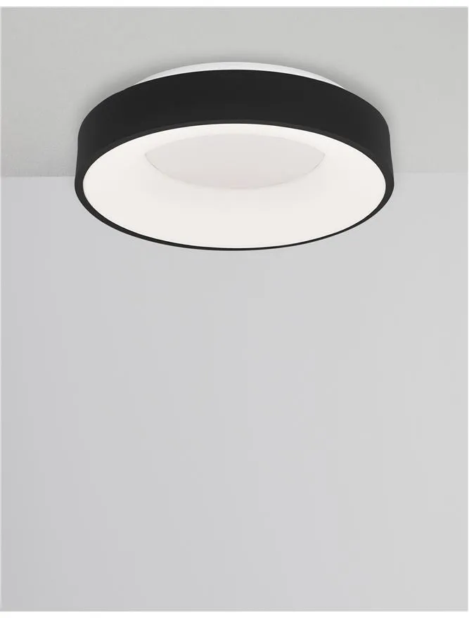 RAN Sandy Black Aluminium & Acrylic Dimmable Warm Light Ring Flush Small - ID 10612