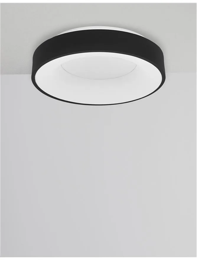 RAN Sandy Black Aluminium & Acrylic Dimmable Warm Light Ring Flush Small - ID 10612