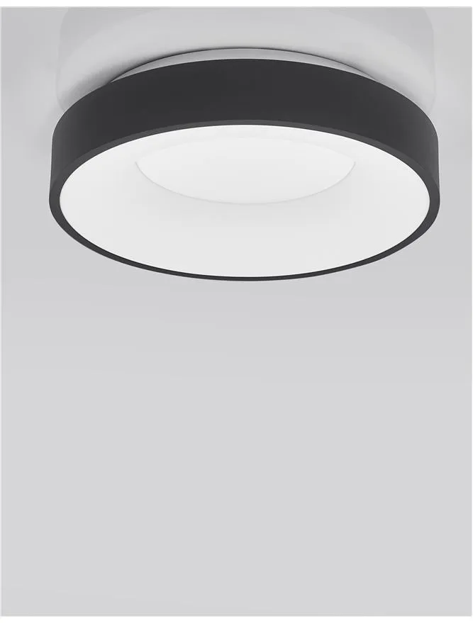 RAN Sandy Black Aluminium & Acrylic Dimmable Warm Light Ring Flush Small - ID 10612