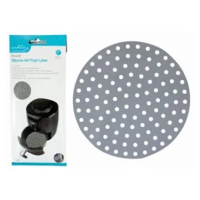 Round Silicone Reusable Air Fryer Liner - 23cm - Grey - By Ashley