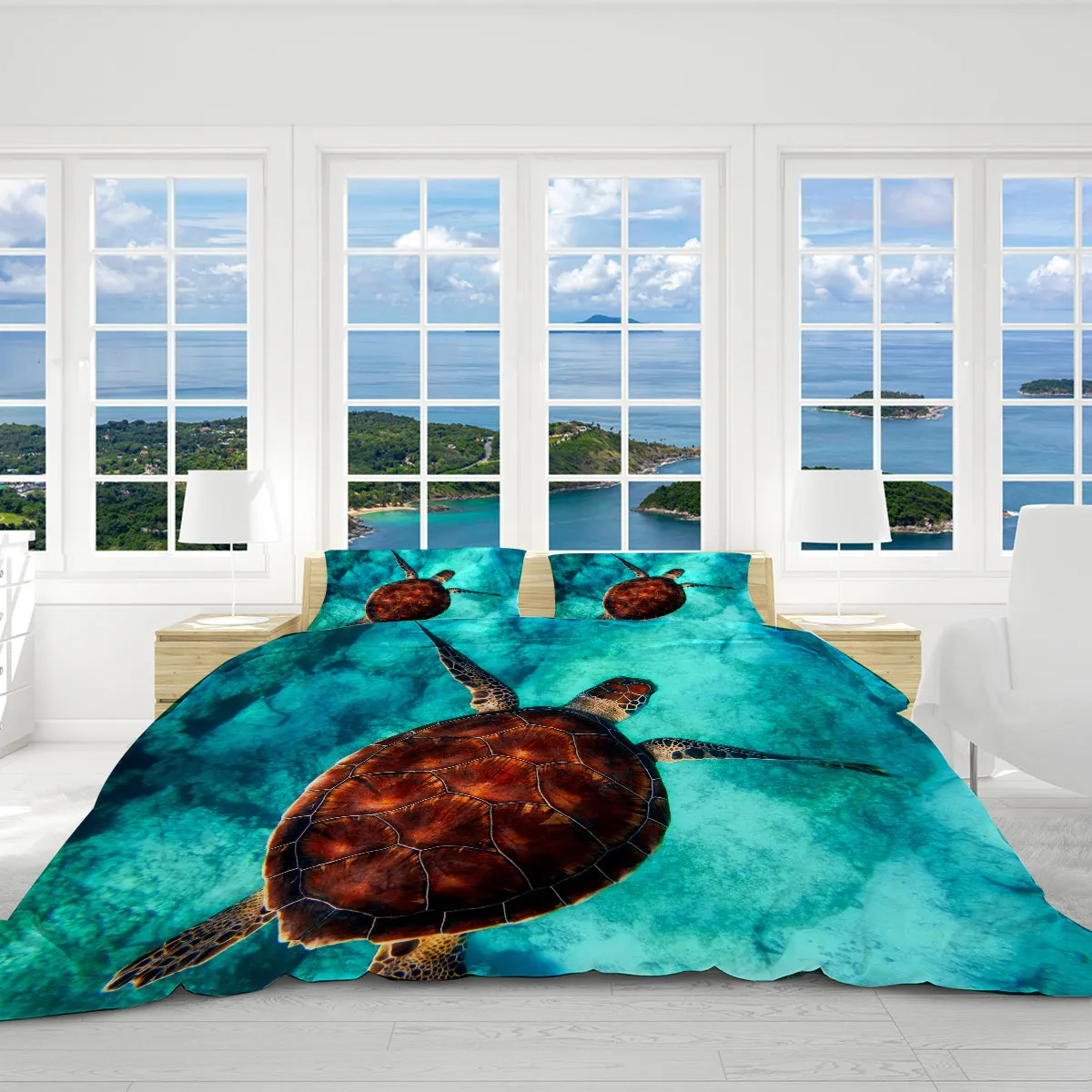 Sea Turtle Vibes Reversible Bedcover Set