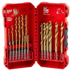 SHOCKWAVE Impact Duty™ RED HELIX™ Titanium Metric Drill Bit Set – 19PC