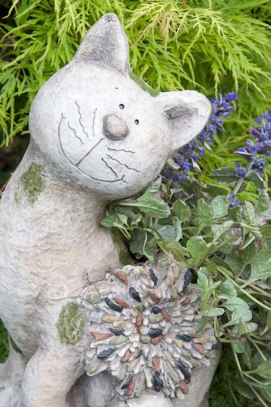 Sitting Cat Pebble Planter