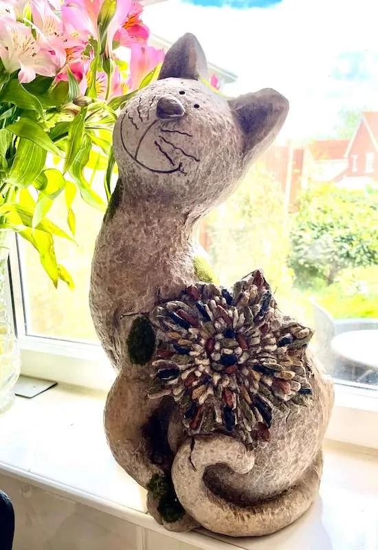 Sitting Cat Pebble Planter