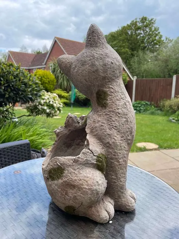 Sitting Cat Pebble Planter