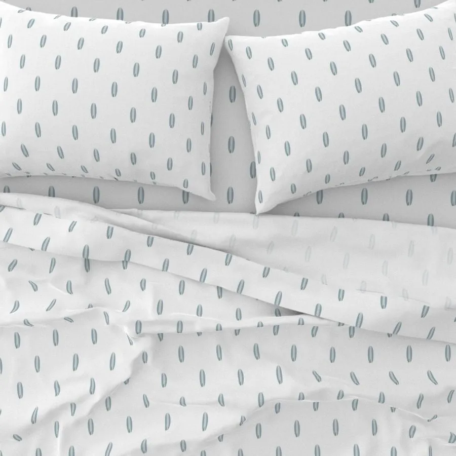 Slate Blue and Sage Green Mini Size Classic Surfboards Sheet Set from Surfer Bedding™️