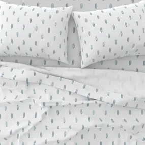 Slate Blue and Sage Green Mini Size Classic Surfboards Sheet Set from Surfer Bedding™️