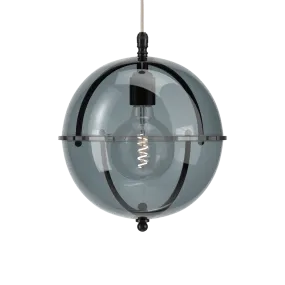 Smoked Glass Globe Pendant Light Grafton