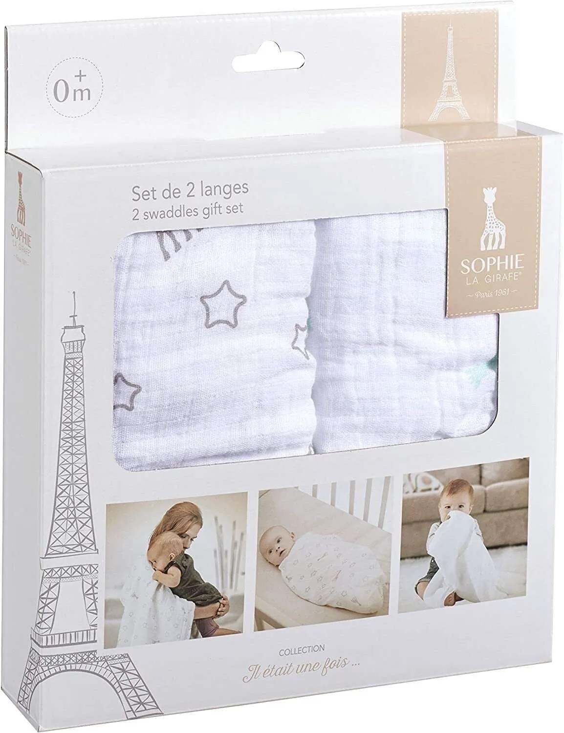 Sophie la girafe set of 2 large swaddles