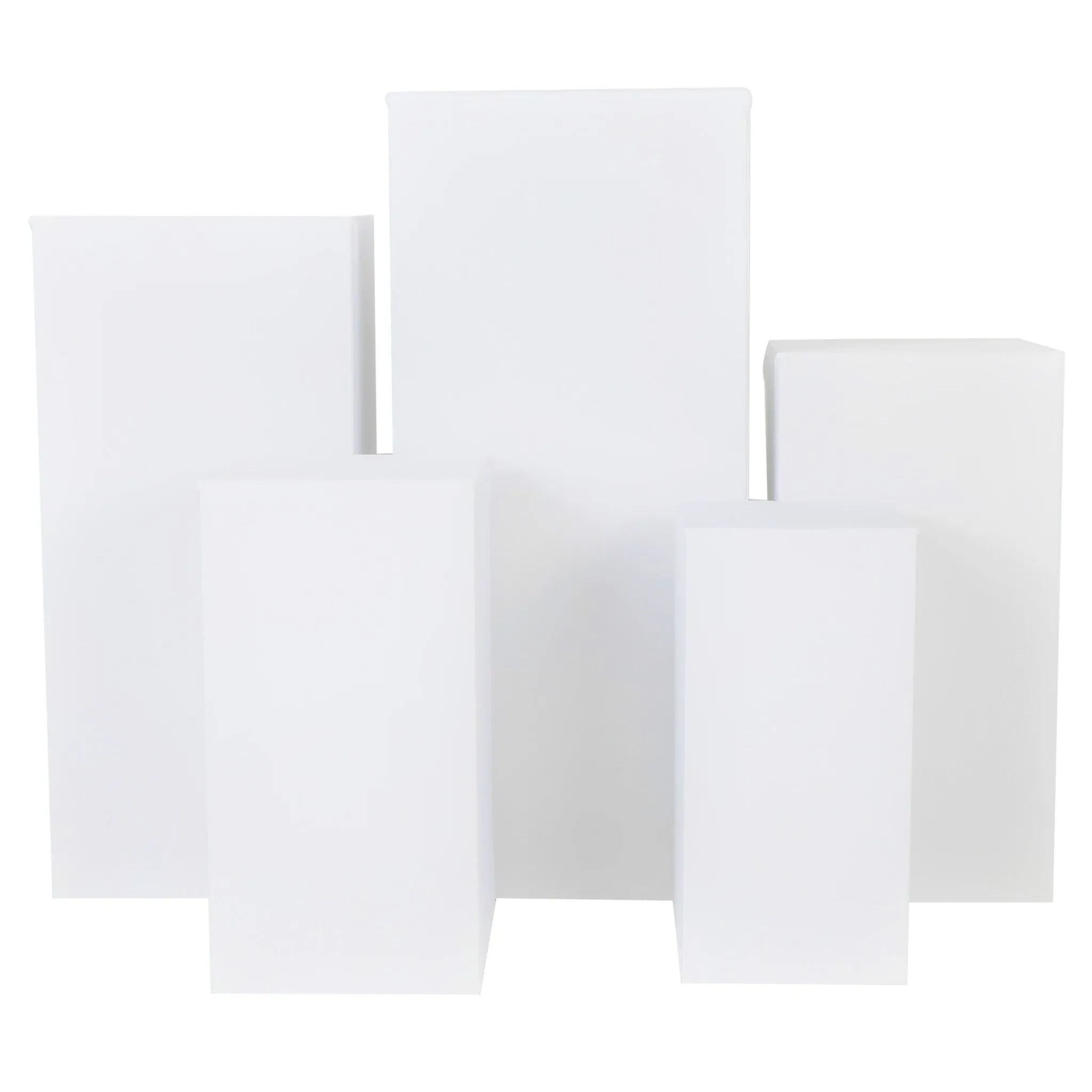 Spandex Covers for Square Metal Pillar Pedestal Stands 5 pcs/set - White