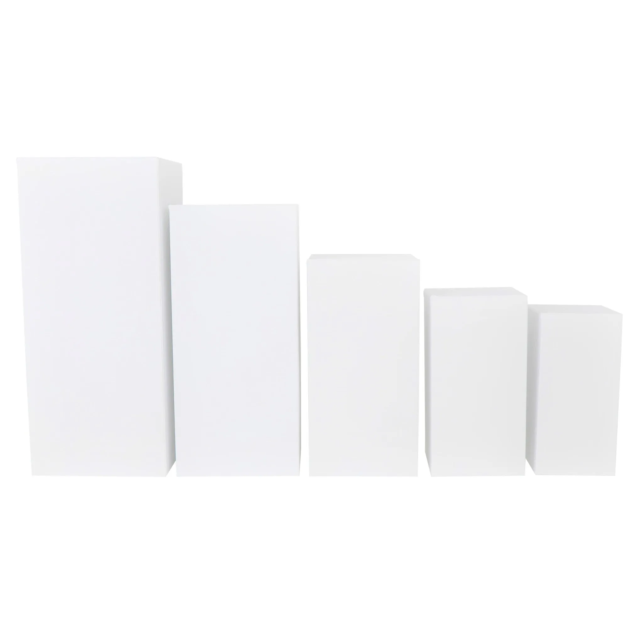 Spandex Covers for Square Metal Pillar Pedestal Stands 5 pcs/set - White