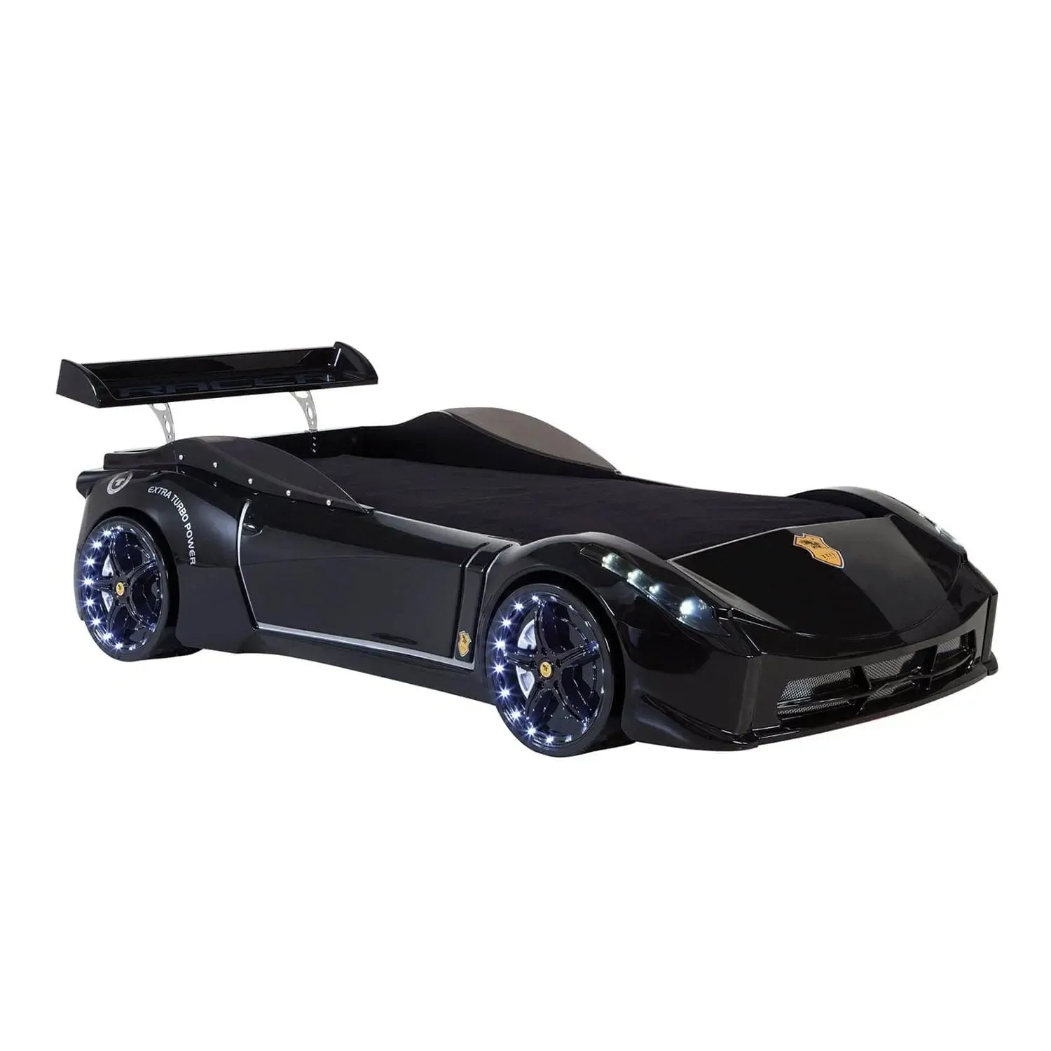 SPYDER Twin Race Car Bed with LED Lights & Sound FX