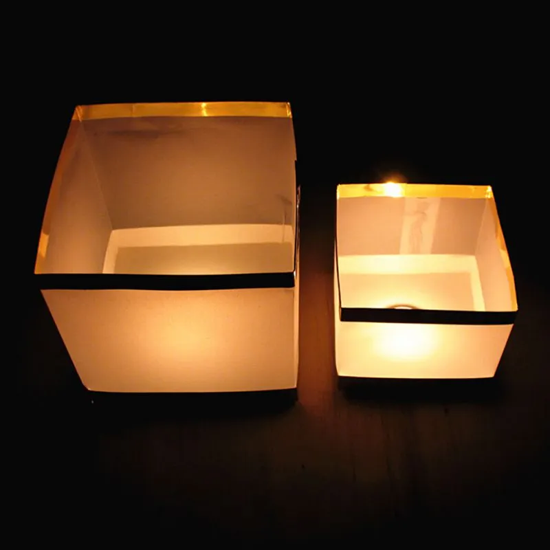 Square Lantern Paper Wishing floating Candle