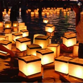 Square Lantern Paper Wishing floating Candle