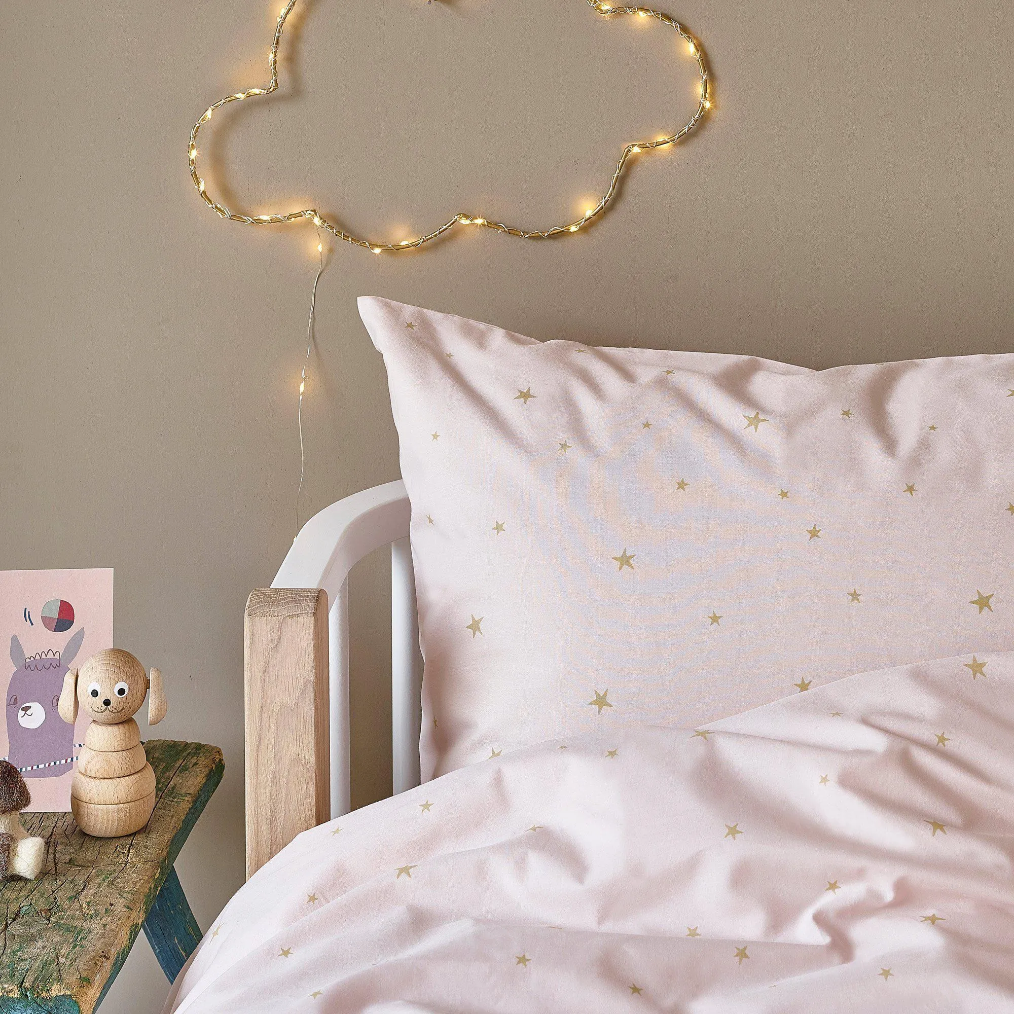 Starry Sky Organic Bed Linen Set - Pale Rose