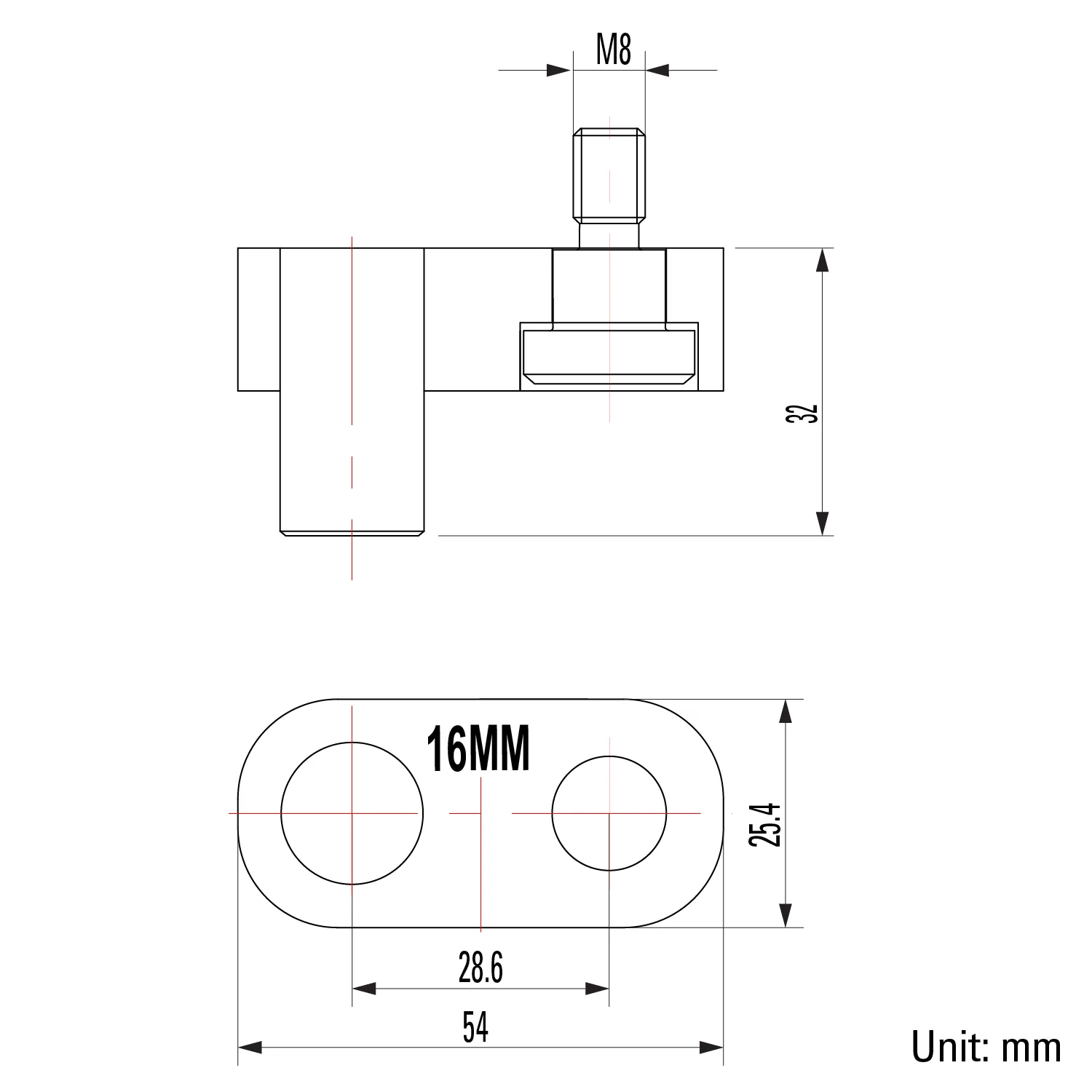 Swivel Adaptor for Inserta Pliers, Fit 16 mm Holes