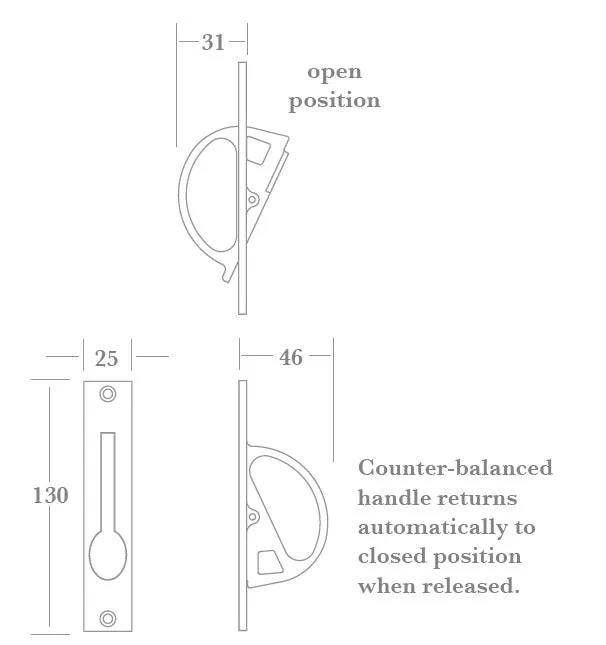 Swivel Door Edge Flush Pull