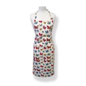 Tartan Butterflies Cotton Drill Apron