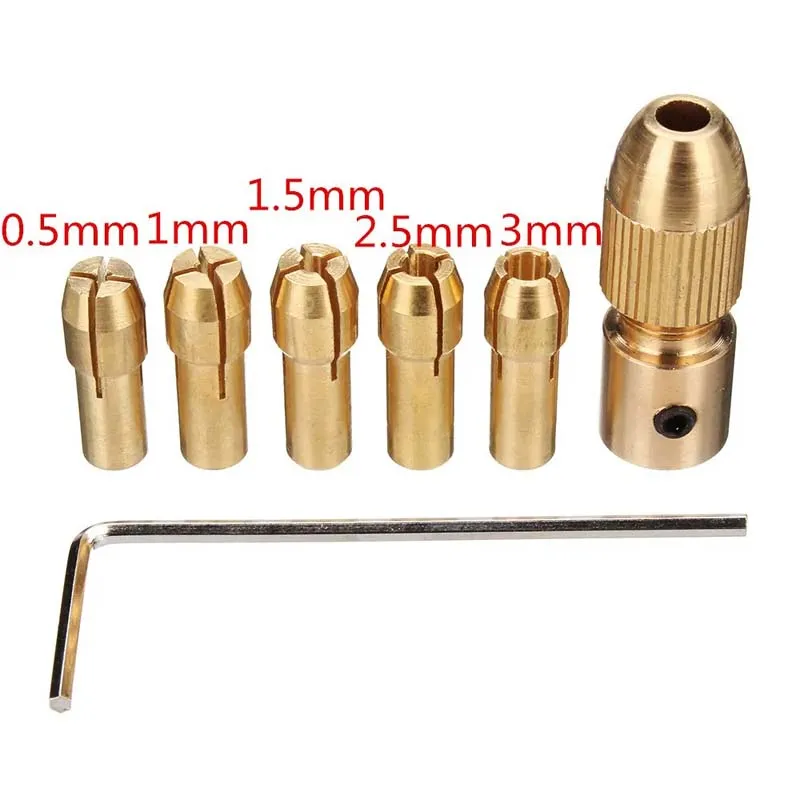 Themisto 3.17mm Shank Metal Drill Chuck Collet Bits Rotary with Screw, 0.5-3 mm for RS555 motor (3.17MM)