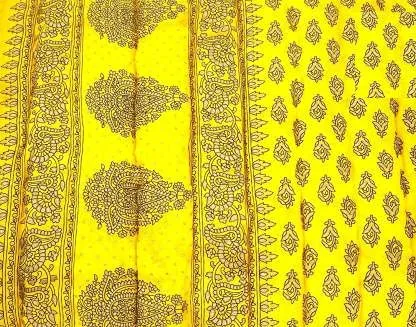 THROW KING Rajasthani Jaipuri Razai,rajai Single Bed Organic Cotton Floral Printed Jaipuri Razai/Rajai/Quilt/Blanket/Dohar (Yellow, Single)